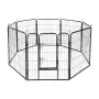 REBEL ANIMALS Modular Dog Playpen XL, 8 Panels 80x100 cm, Steel, Black