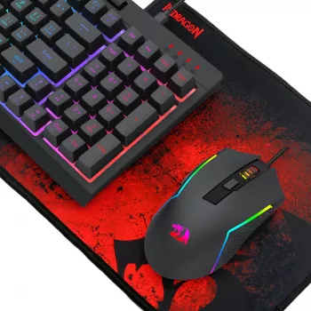 Redragon 4-in-1 Gaming komplekts: RGB tastatūra, pele, paklājiņš un austiņas