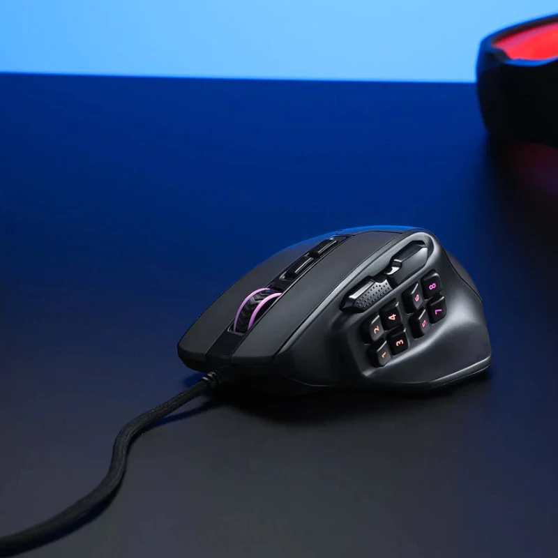 REDRAGON Aatrox 6200DP RGB MMO spēļu pele - melna