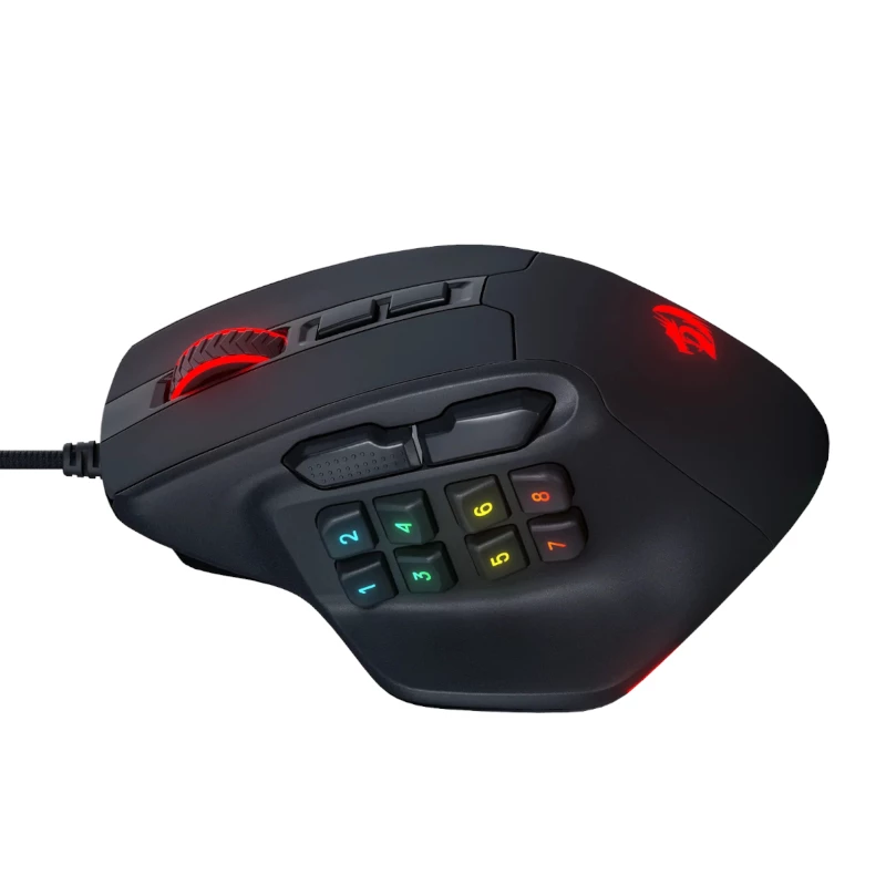 REDRAGON Aatrox 6200DP RGB MMO spēļu pele - melna