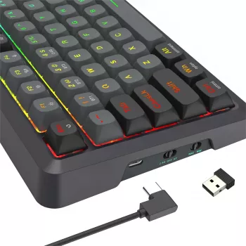 Redragon BRAGI PRO K688 98+1 Gasket bezvadu mehāniskā klaviatūra (trīs režīmi, RGB, hot-swap, Cream Linear slēdži)