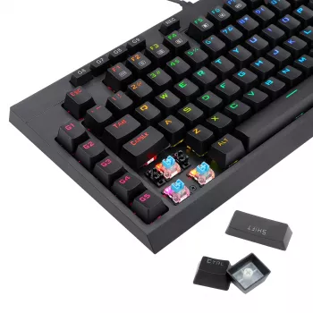 Redragon K588 RGB Pro BROADSWORD TKL mehāniskā spēļu tastatūra - melna