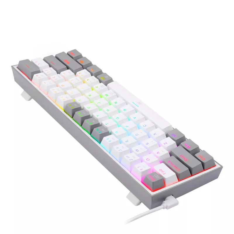 Redragon K617 FIZZ 60% Vadu RGB Spēļu Klaviatūra - Balta/Pelēka