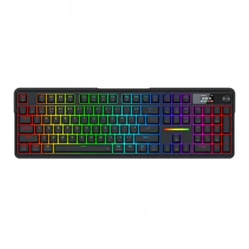 Redragon K762 TERRAFLARE PRO RGB bezvadu gasket spēļu klaviatūra - 75% 82 taustiņi, trīs režīmi, hot-swappable, double-shot PBT, melna