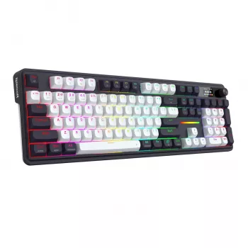 Redragon K762WB-RGB-PRO pilna izmēra gasket mehāniskā tastatūra ar LCD - melna