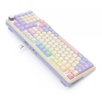Redragon K768VI-WL Tri-Mode RGB mehāniskā spēļu tastatūra – 100 taustiņi, hot-swappable (melna)