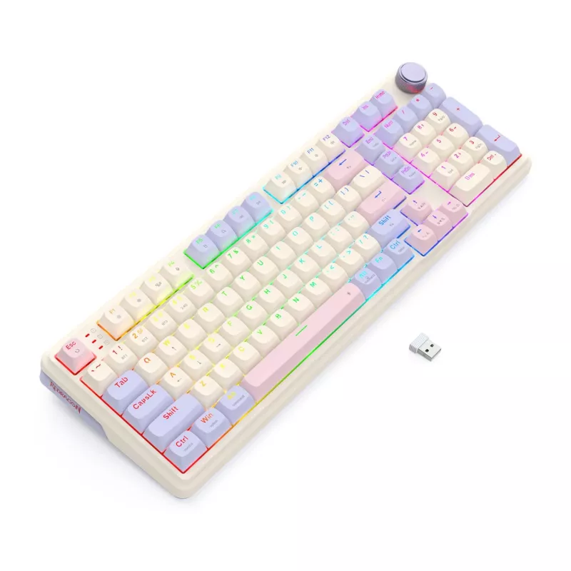 Redragon K768VI-WL Eisa 100 bezvadu spēļu klaviatūra, Lilac