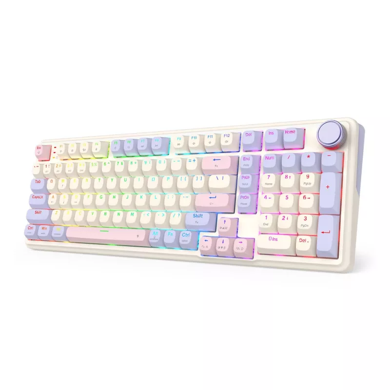 Redragon K768VI-WL Eisa 100 bezvadu spēļu klaviatūra, Lilac