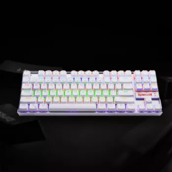 REDRAGON KUMARA mehāniskā 87 taustiņu RGB fona apgaismojuma spēļu tastatūra - balta
