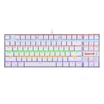 REDRAGON KUMARA mehāniskā 87 taustiņu RGB fona apgaismojuma spēļu tastatūra - balta