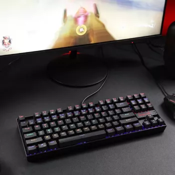 Redragon KUMARA RGB mehāniskā spēļu klaviatūra - Tenkeyless 87 taustiņi, Outemu Red slēdži, RGB apgaismojums, melna