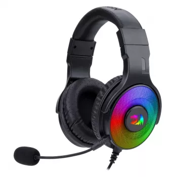 REDRAGON PANDORA H350 RGB Over-Ear Gaming austiņas ar noņemamu mikrofonu, 50mm draiveri, 3.5mm audio un USB RGB barošana, melna
