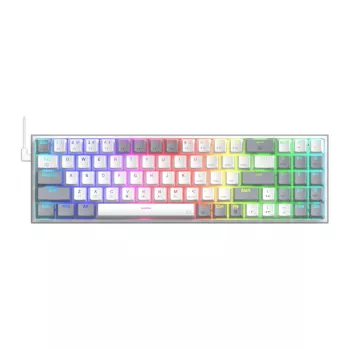REDRAGON Pollux 65% vadu mehāniskā spēļu klaviatūra, hot-swappable Red slēdži, RGB apgaismojums, noņemams USB-C, NKRO, melna