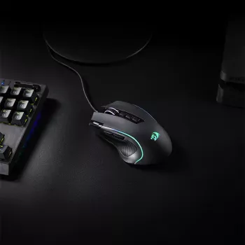 REDRAGON PREDATOR 4000DPI RGB Ergo Gaming Mouse - Melns