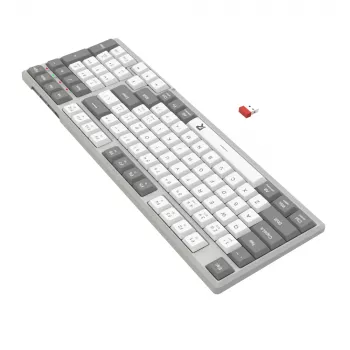 Redragon RD-BK-7111 60% Tri-Mode Low-Profile mehāniskā tastatūra, RGB apgaismojums, Hot-Swappable, Melna/Balta