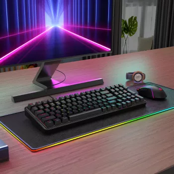Redragon S162 RGB 3-režīmu bezvadu mehāniskā spēļu klaviatūra un pele - melna