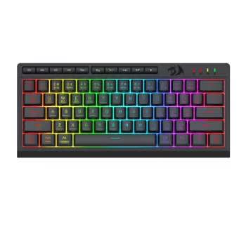 Redragon SHIVA K522 PRO RGB bezvadu spēļu tastatūra - Tri-Mode TKL mehāniskā, Hot-Swappable sarkanie slēdži, melna