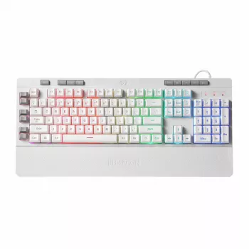 REDRAGON SHIVA membrānas tastatūra - balta, pilna izmēra RGB fona apgaismojums, 6 makro taustiņi, noņemams plaukstu atbalsts, vadu USB