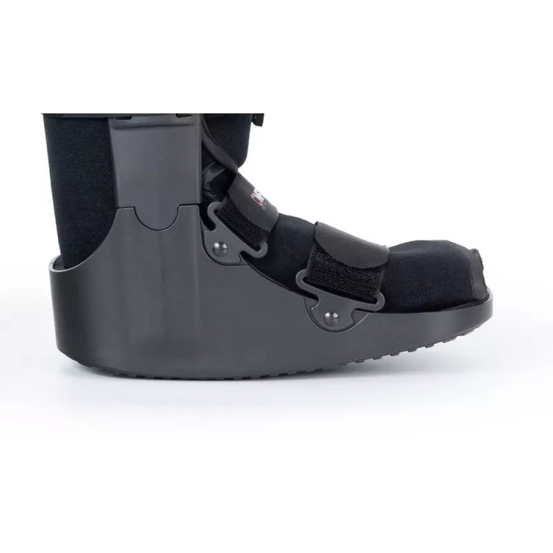 REH O-1183/XL Short Air Walker Boot – Pneimatiska potītes un pēdas imobilizācijas zābaks, rocker zole, melns/pelēks, XL izmērs