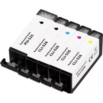 Renkforce saderīgu tintes kasetņu komplekts Canon PGI-525PGBK, CLI-526BK, CLI-526C, CLI-526M, CLI-526Y (pigmenta melnā, šķīstošā melnā, ciāna, fuksīna, dzeltenā, 5 gab.) RF-7064560