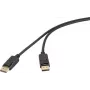 Renkforce DisplayPort kabelis 1m melns 4K UHD 60Hz vīrišķais uz vīrišķo ar zelta pārklājumu trīskārši ekranēts RF-6830472