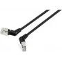 Renkforce RF-6071550 CAT 6a F/UTP tīkla kabelis, 2 m, melns, ar 360° rotējošiem RJ45 savienotājiem un leņķisku izeju