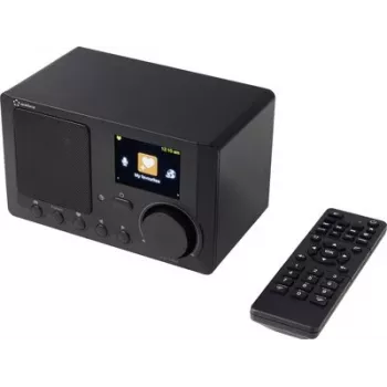 Renkforce RF-IR-MONO2 interneta galda radio ar Bluetooth, DLNA, modinātāju, melns (RF-7191140)
