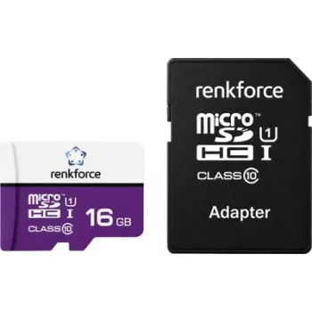 Renkforce RF-mSDC-16GB microSDHC atmiņas karte 16 GB Class 10 UHS-I U1 ar SD adapteri RF-7577908