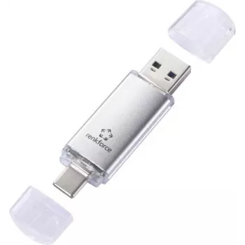 Renkforce RF-USBOS-230 64 GB USB 3.2 Gen 1 divu savienotāju USB-A/USB-C zibatmiņa, sudraba RF-6688140