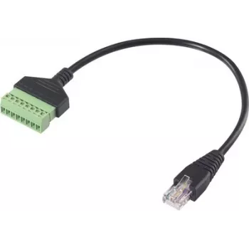 Renkforce RJ45 tīkla adaptera kabelis, RJ45 male uz skrūvju spailu bloku, 8P8C, 30 cm, melns RF-6443978
