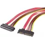 Renkforce SATA Combo pagarinājuma kabelis 7+15 pin male to female 0,20 m sarkans/oranžs RF-4297182