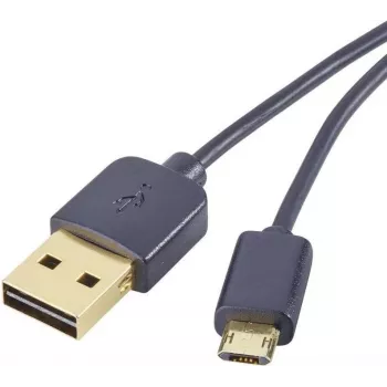Renkforce USB 2.0 A uz Micro-B atgriežamais kabelis 1 m melns