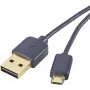 Renkforce USB 2.0 A uz Micro-B atgriežamais kabelis 1 m melns