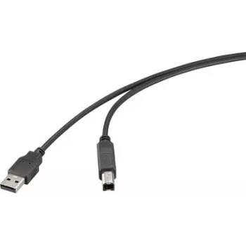 Renkforce USB 2.0 kabelis USB-A tēviņš uz USB-B tēviņš 2 m melns RF-6830428