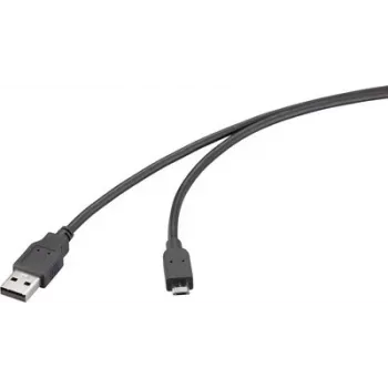 Renkforce USB 2.0 kabelis USB-A male uz USB Micro-B male 3 m melns RF-6830434