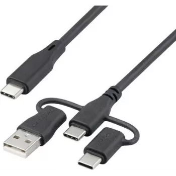 Renkforce USB 2.0 uzlādes kabelis USB-C 1,5 m melns RF-6615908