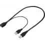 Renkforce USB 3.0 pagarinājuma kabelis USB-A vīrišķais uz USB-A sievišķo 0,5 m melns RF-5719752