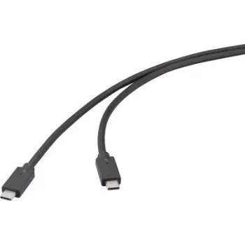 Renkforce USB-C kabelis USB 3.2 Gen 2x2 20 Gbps 4K 60Hz 100W PD 0,5m melns RF-6830470