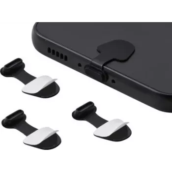 Renkforce USB-C putekļu aizsargs mobilajām ierīcēm, 3 gab. komplekts, melns (RF-7260818)