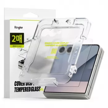 Ringke Galaxy Z Flip 7 ekrāna aizsargs vāka displejam Premium rūdīts stikls 9H (2 gab.) Caurspīdīgs