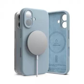 Ringke iPhone 16 Case Silicone Magnetic Blue