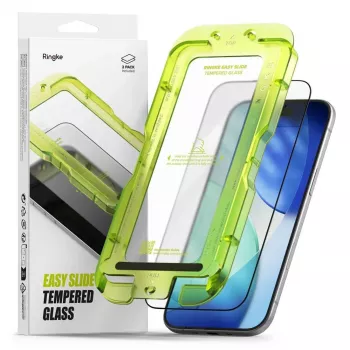 Ringke iPhone Air ekrāna aizsargs Premium Easy Slide rūdīts stikls 9H ar montāžas šablonu (2 iepakojumā) Caurspīdīgs