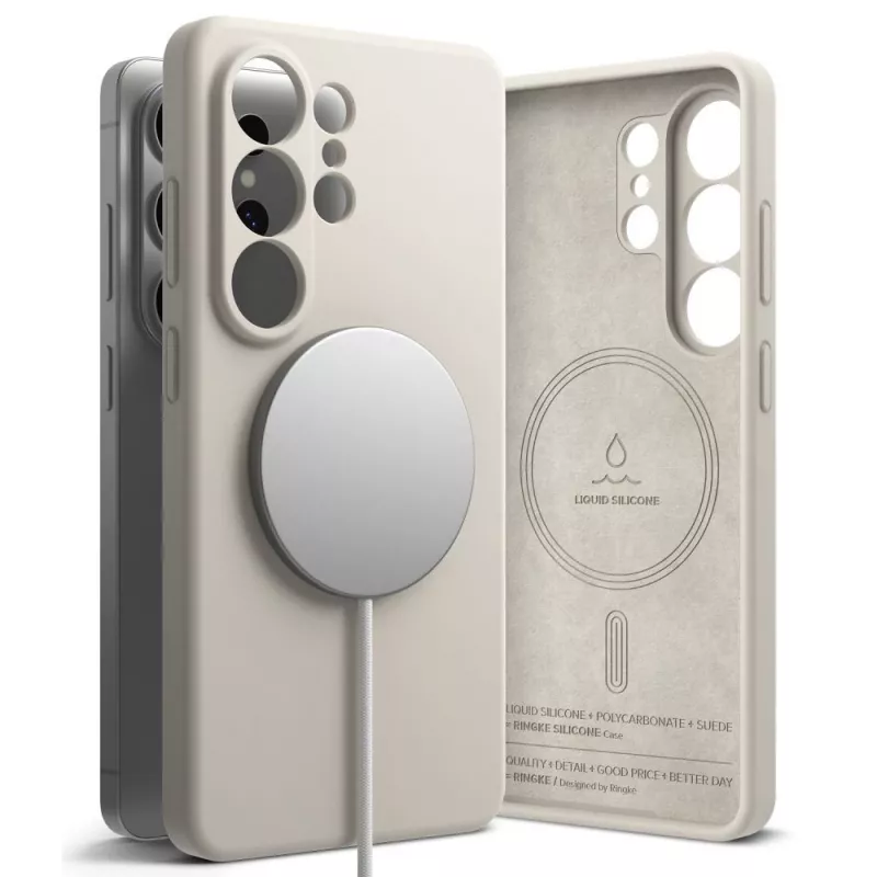 Ringke Silicone Magnetic MagSafe Case for Samsung Galaxy S26 Ultra - Stone