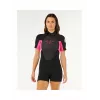Rip Curl Omega Back Zip Springsuit - Black/Pink - Women's - Size S