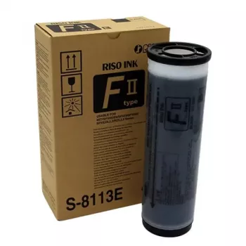 Riso S-8113E melna duplikatora tintes kasetne (1000 ml) RZ/EZ/MZ/RV/RP/RA/RN/GR/FR/TR/CR/CZ/CV sērijām