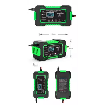 RJ TIANYE FreedConn RJ-C 120501A 12V 6A viedais automātiskais akumulatora lādētājs svina-skābes, AGM, GEL, EFB akumulatoriem ar LCD displeju