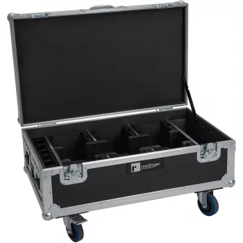 ROADINGER transporta koferis 6x Futurelight AKKU UP-4 QCL Spot QuickDMX MK2 ar uzlādes funkciju un riteņiem 31005255
