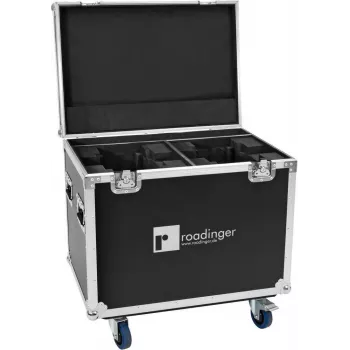 ROADINGER Flightcase 2x EUROLITE DMH-190 Moving Heads ar ritentiņiem, melns