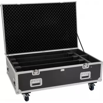 ROADINGER Flightcase PRO 4x LED BAR-8 SWING ar ritenīšiem, melna, maks. 50 kg
