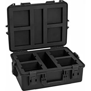 ROADINGER plastmasas koferis 4x AKKU UP-4 QCL Spot QuickDMX MK2, melns, 55x42,5x21 cm